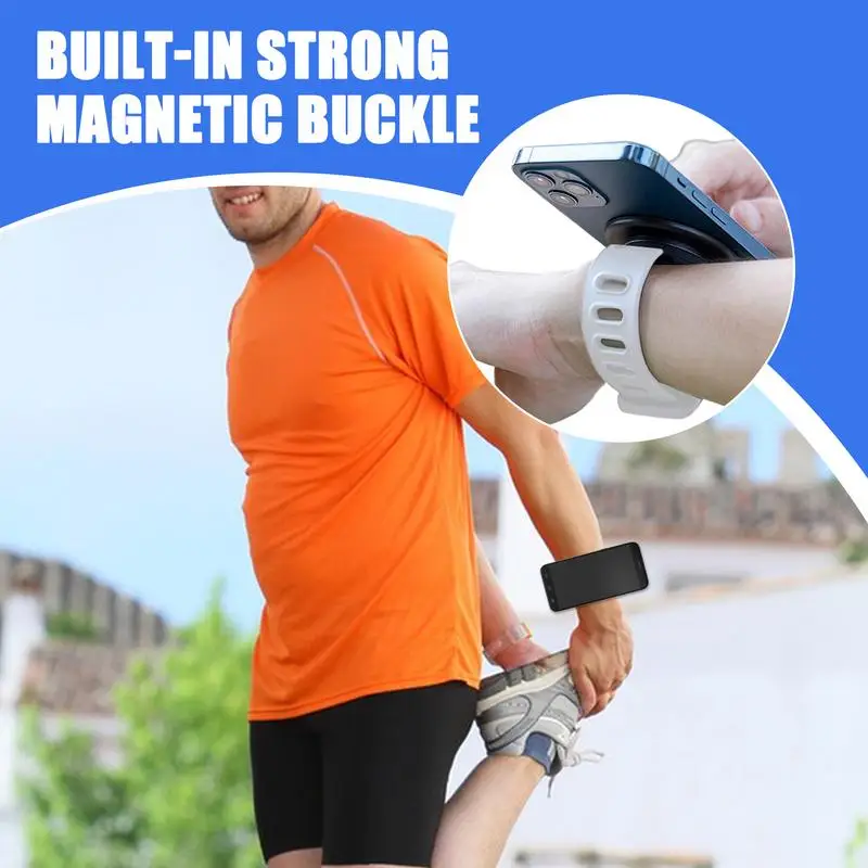 Magnetic Wrist Phone Holder Wrist Phone Carrier 360 Degrees Rotatable Armband Holder Outdoor Wrist Phone Stand For Men Adults