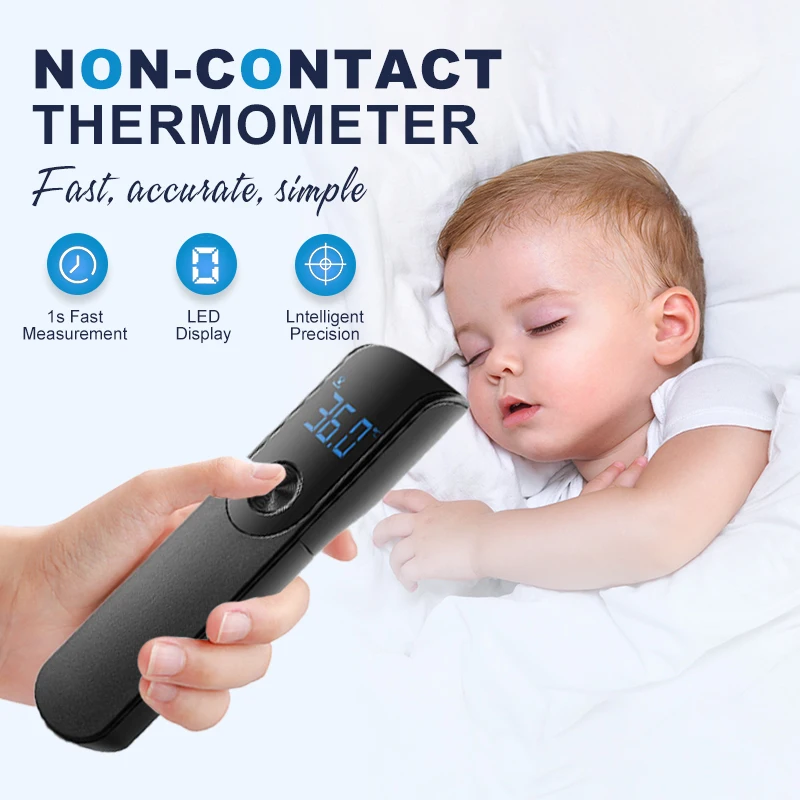 AiQUE Digitale contactloze thermometer Infraroodthermometer Voorhoofd Oor medische Termometro Lichaamskoorts Baby-/volwassenentemperatuur