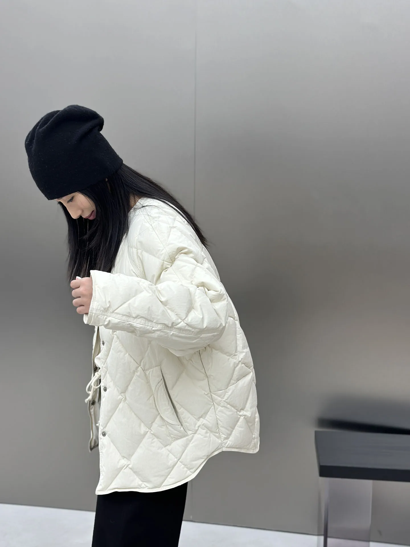 

90% White Goose down Jaet Casual round Ne Women's Simple Sle Winter New Loose Long Coat Warm Lightweight Outerwear