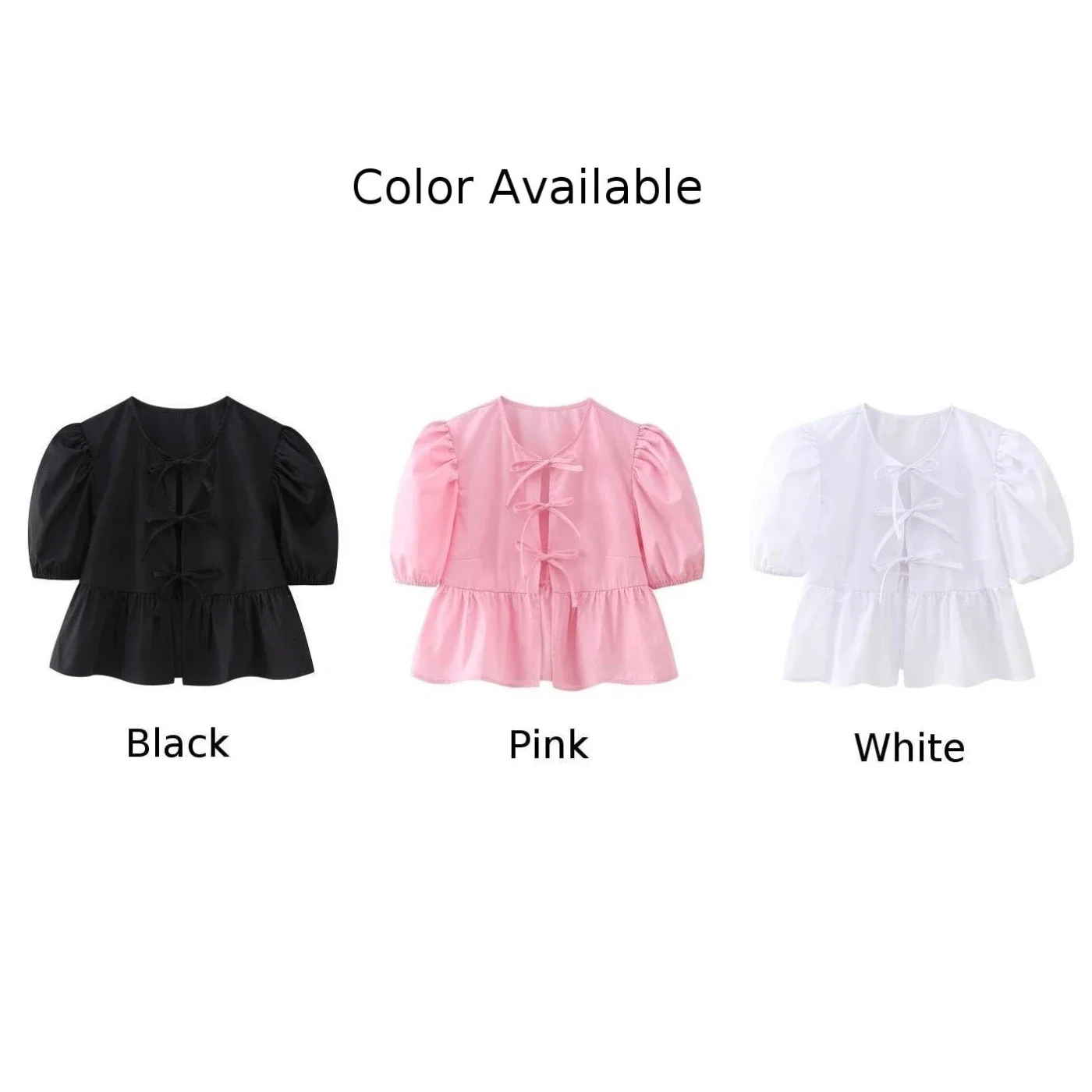 Top Shirt Stylish Women Comfortable Fashion Fashionable Lace-Up Puff Sleeve Long Lasting For Spring Streetwear