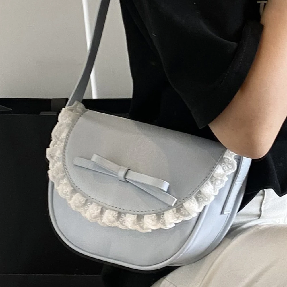 Vrouwen ontworpen crossbody tas Koreaanse zoete kant patchwork gesp Messenger Packs Casual delicate party enkele schoudertassen