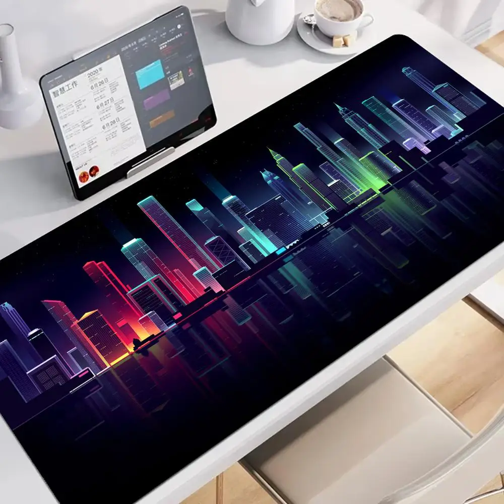 Nacht Stadt Landschaft Mauspad Tisch Kissen Erweiterte Pads Große Gaming Rutschfeste Laptop Tablet Matte Mini PC Spielmatte