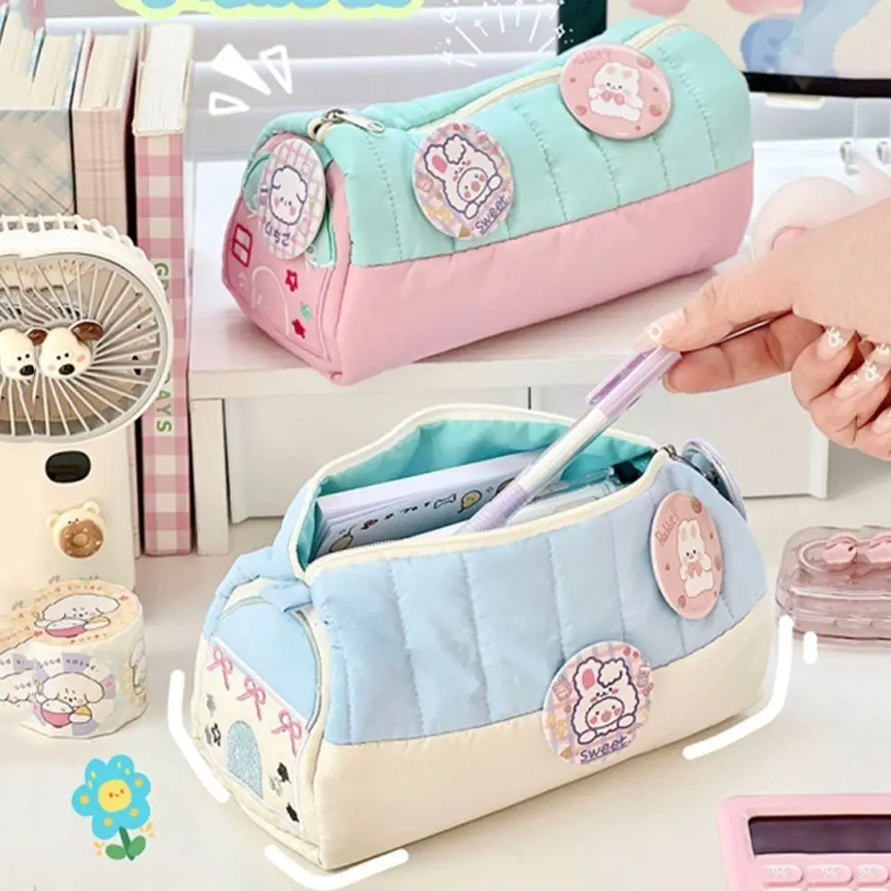 Estuches de lápices bonitos en forma de casa, bolsas de almacenamiento de papelería para bolígrafos multicapa de gran capacidad, bolsa de cosméticos suave creativa para estudiantes