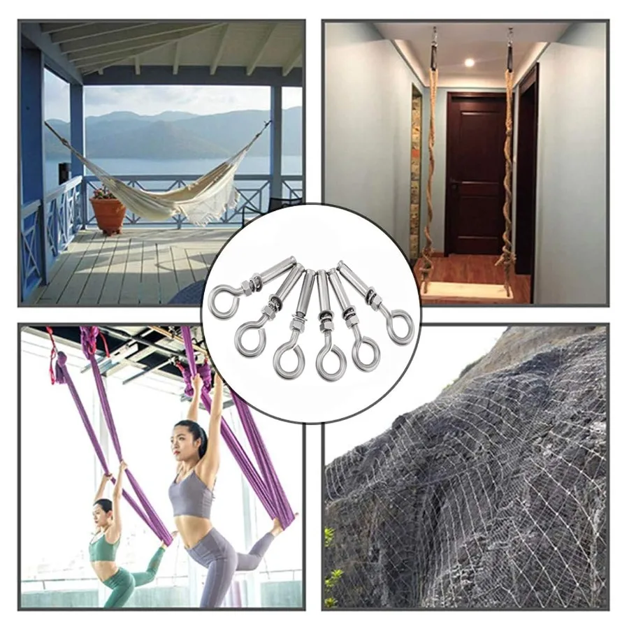 Bulloni a occhiello Corete 6 pezzi Bulloni a occhiello M10 in acciaio inossidabile Corete Ahor Ganci a vite per bulloni ad occhiello Heavy Duty Brick Aho Espansione