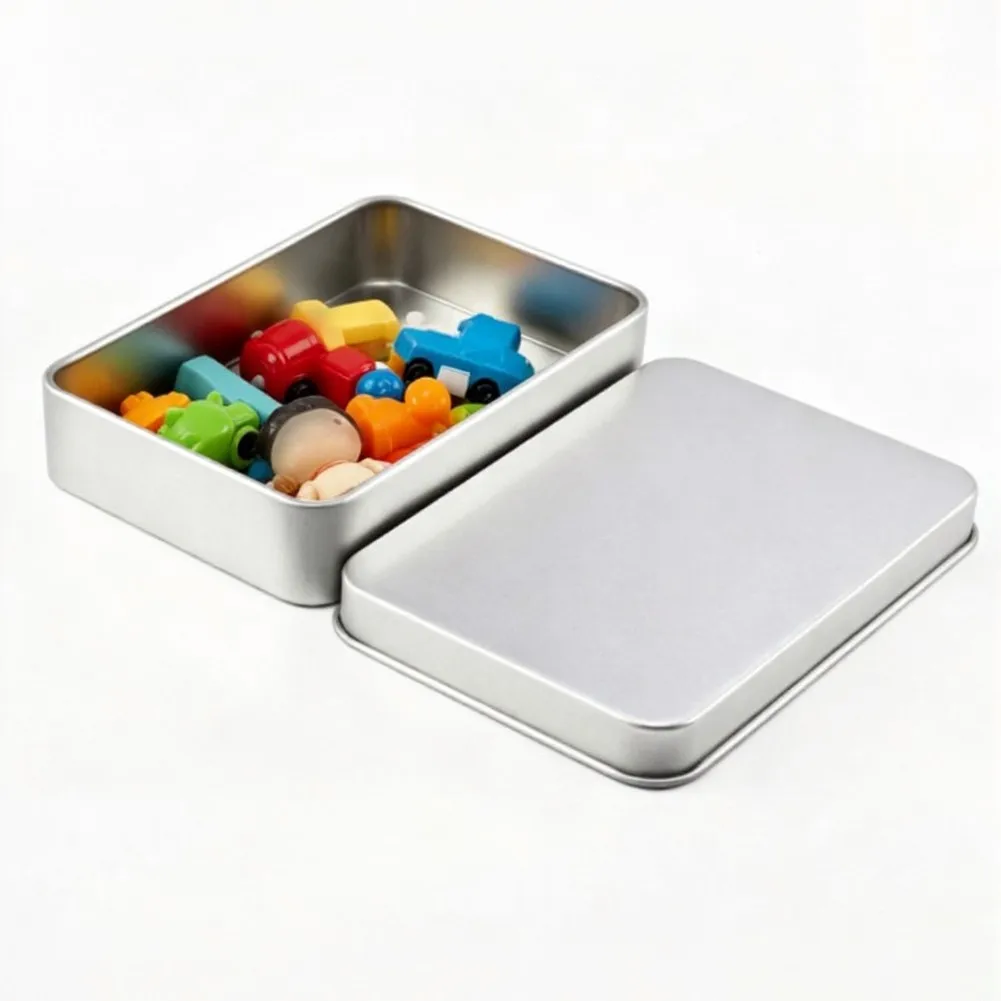 Compact Metal Storage Container with Lid for Jewelry Accessories Cosmetics Stationery and Small Craft Supplies