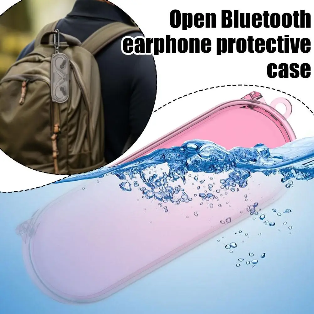 Protective Case for Nothing Ear (Open) Translucent Case Cover with Carabiner Drop Skin Shell Protector and Dust Resistant T7D3
