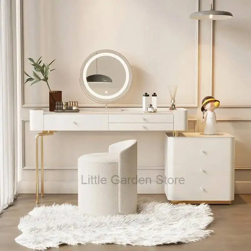 

Mirror Dressing Table European Luxury Organizers Vanity Storage Dressing Table White Makeup Penteadeira Furniture Comfortable
