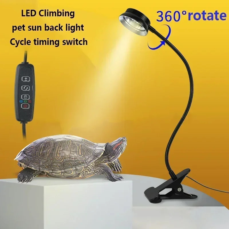 

Full Spectrum Sunlight Simulated Turtle Basking Light Reptile UVB Heating Lamp 360 Degree Rotation Clip-on Light with Switch