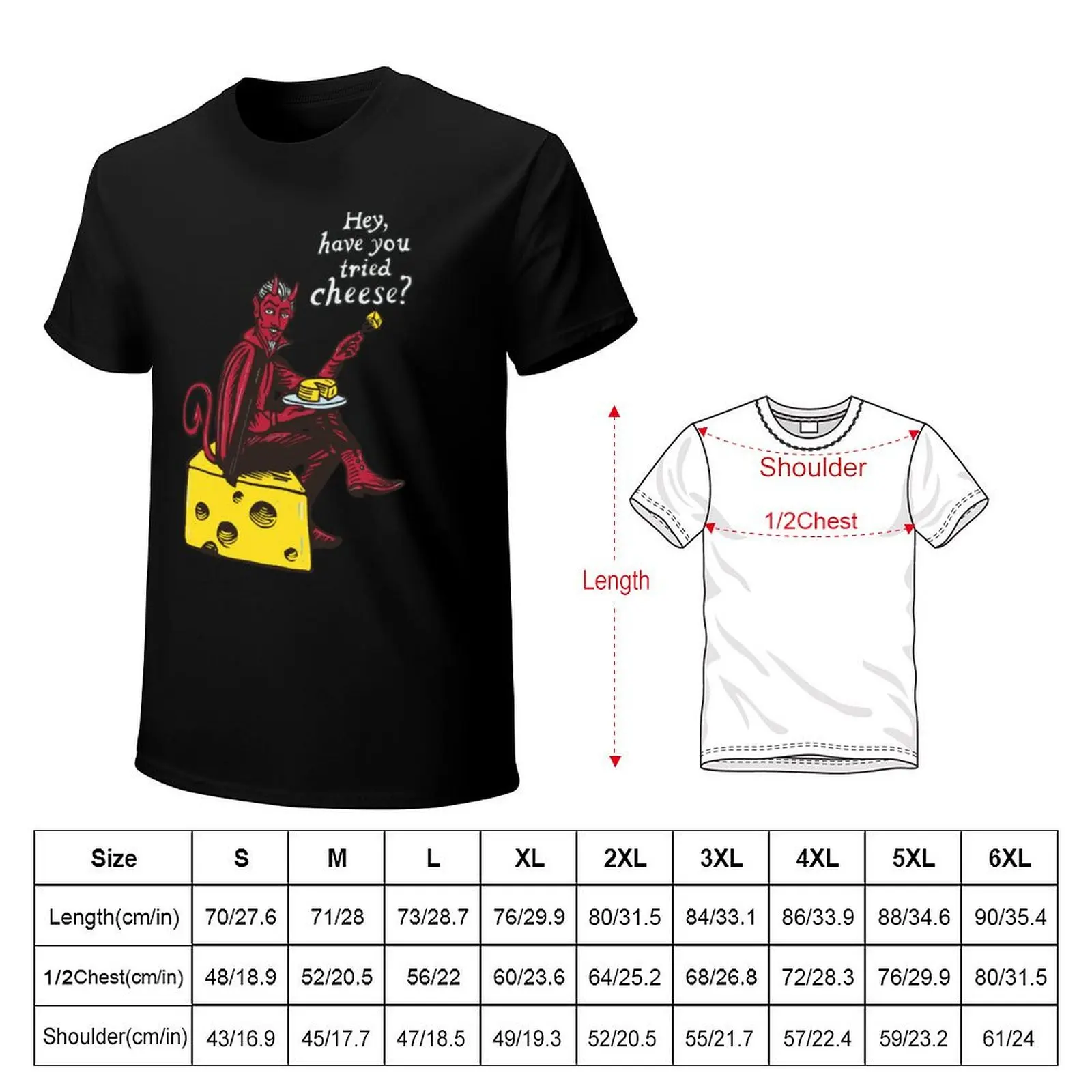 “Hey, Have you tried Cheese ?” Devils temptation T-Shirt Casual Fashion Short Sleeve Cotton T-Shirt