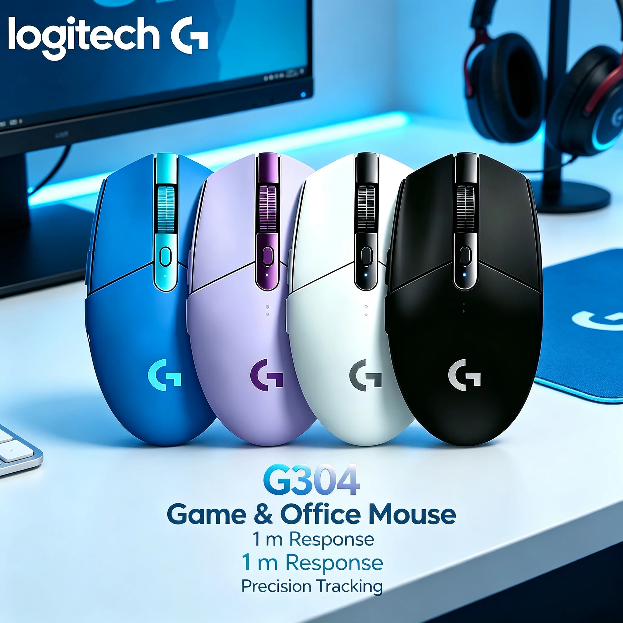 Logitech G304 Wireless Gaming Mouse 6 Programmable Buttons Plug‑and‑Play Mice For Laptop Desktop