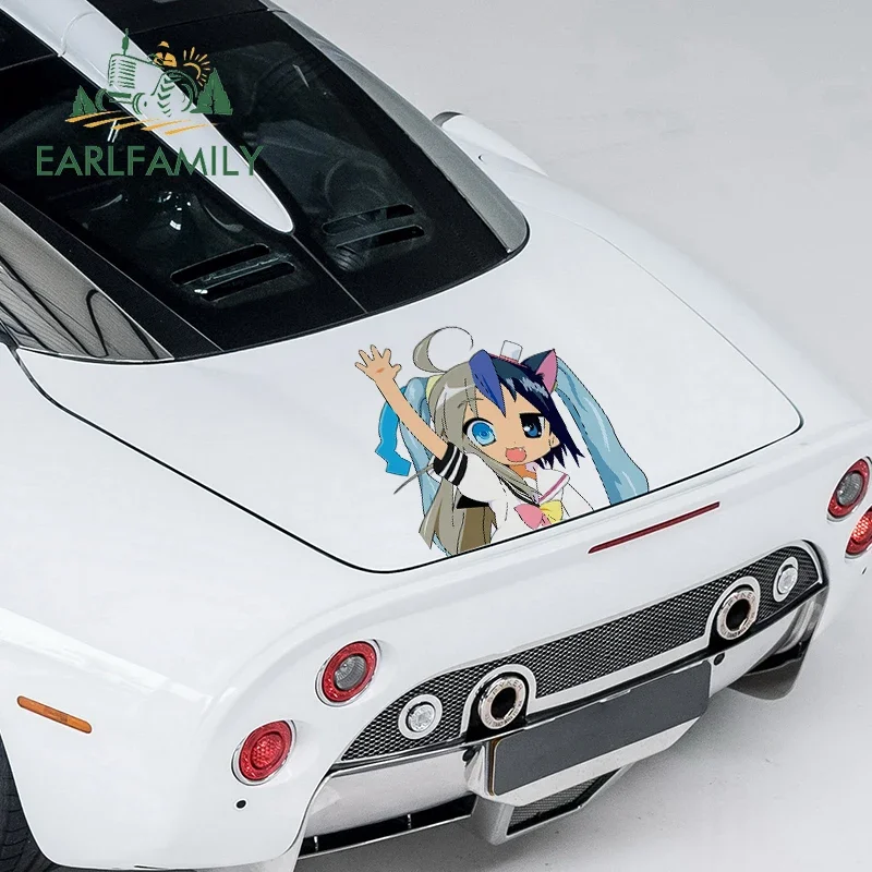 

EARLFAMILY 43 см x 42,6 см для милых аниме Peek, автомобильная наклейка, мультяшная наклейка, водостойкая автоаксессуары, виниловый материал, украшение