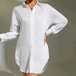 Women's Shirts  Pajamas  Sexy Pajamas  Ice Silk Home Clothes  Can Be Worn Outside  Shirts