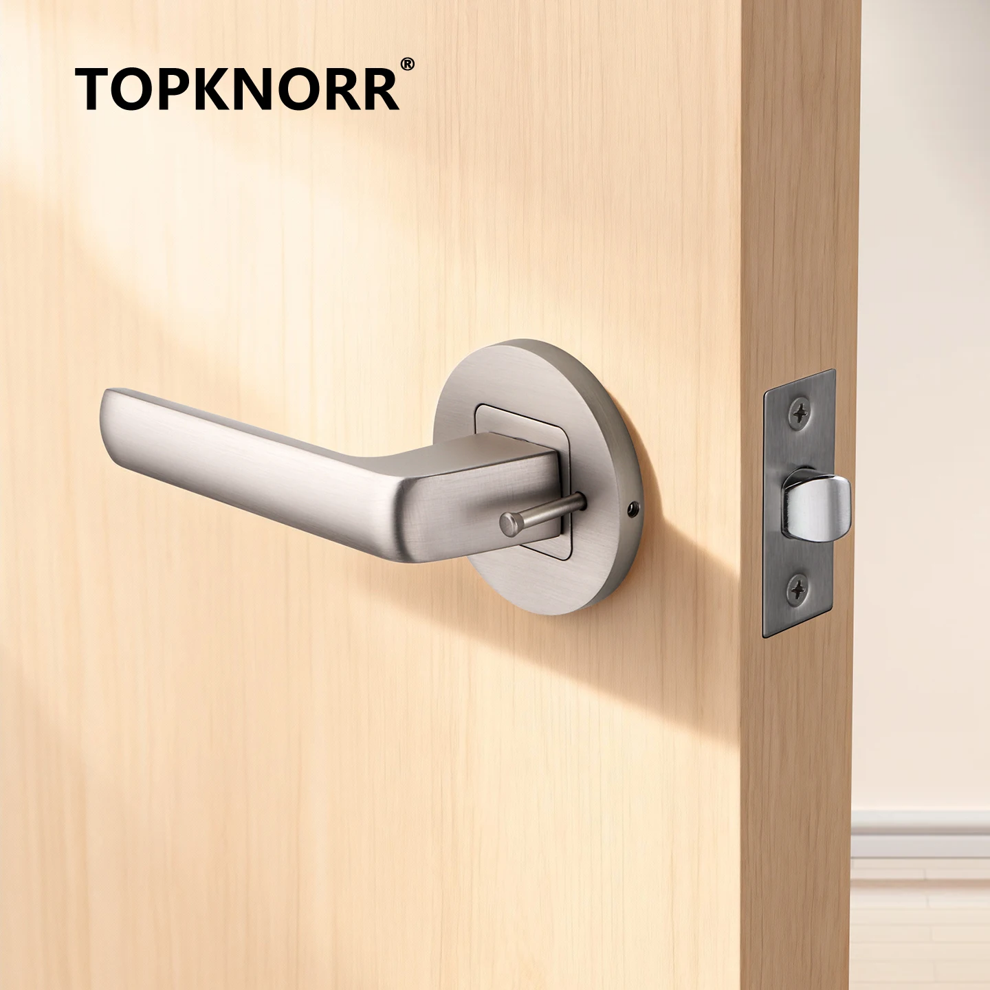 Keyless Bathroom Door Lock Universal Indoor Handle Easy Unlocking Privacy Security Door Lock for Home Bathroom