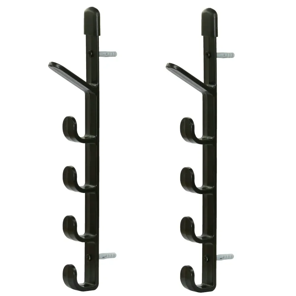 1 Pair Fishing Rods Storage Wall Bracket Practical Tool Fishing Pole Rack for 5 Rods Hard Plastic Holder