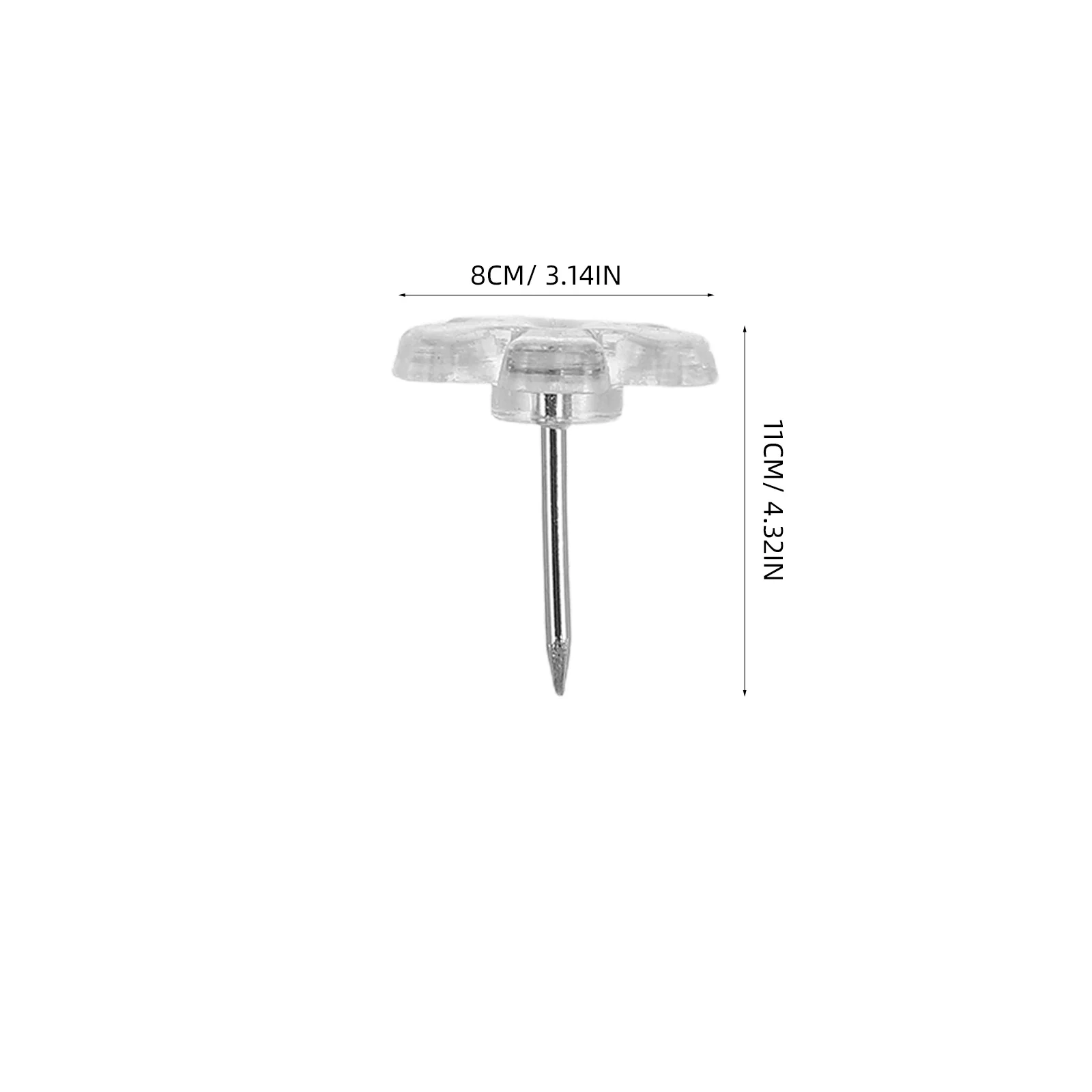 200Pcs Transparent Flower Push Pins Plastic Thumbtacks for Cork Board Wall Photo Display Flat Pushpin Flowers Push Pin