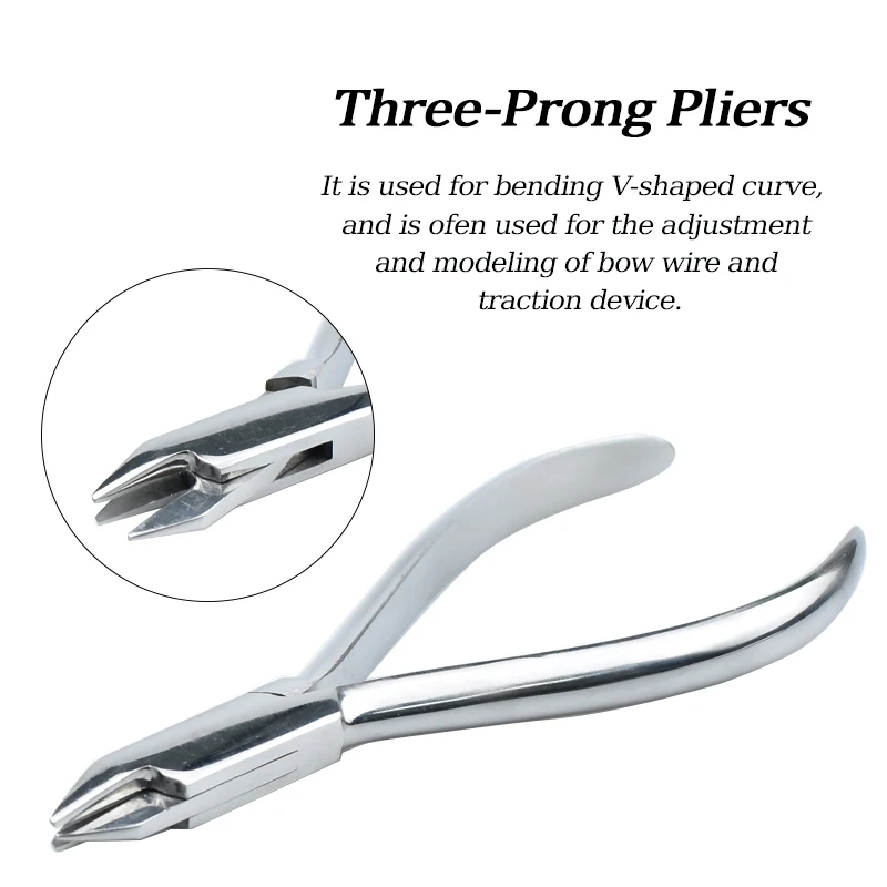 Dental Orthodontic Three Jaw Plier Three-Prong Forcep for Shaping and Bending Steel Wire Dentistry Clinic Instrument