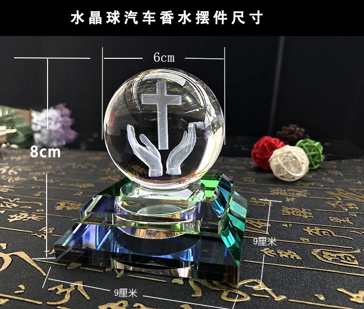 HOT SALE Christianity Catholicism gift CAR HOME Religious efficacious Pray bless family Safety Talisman 3D Crystal CROSS statue