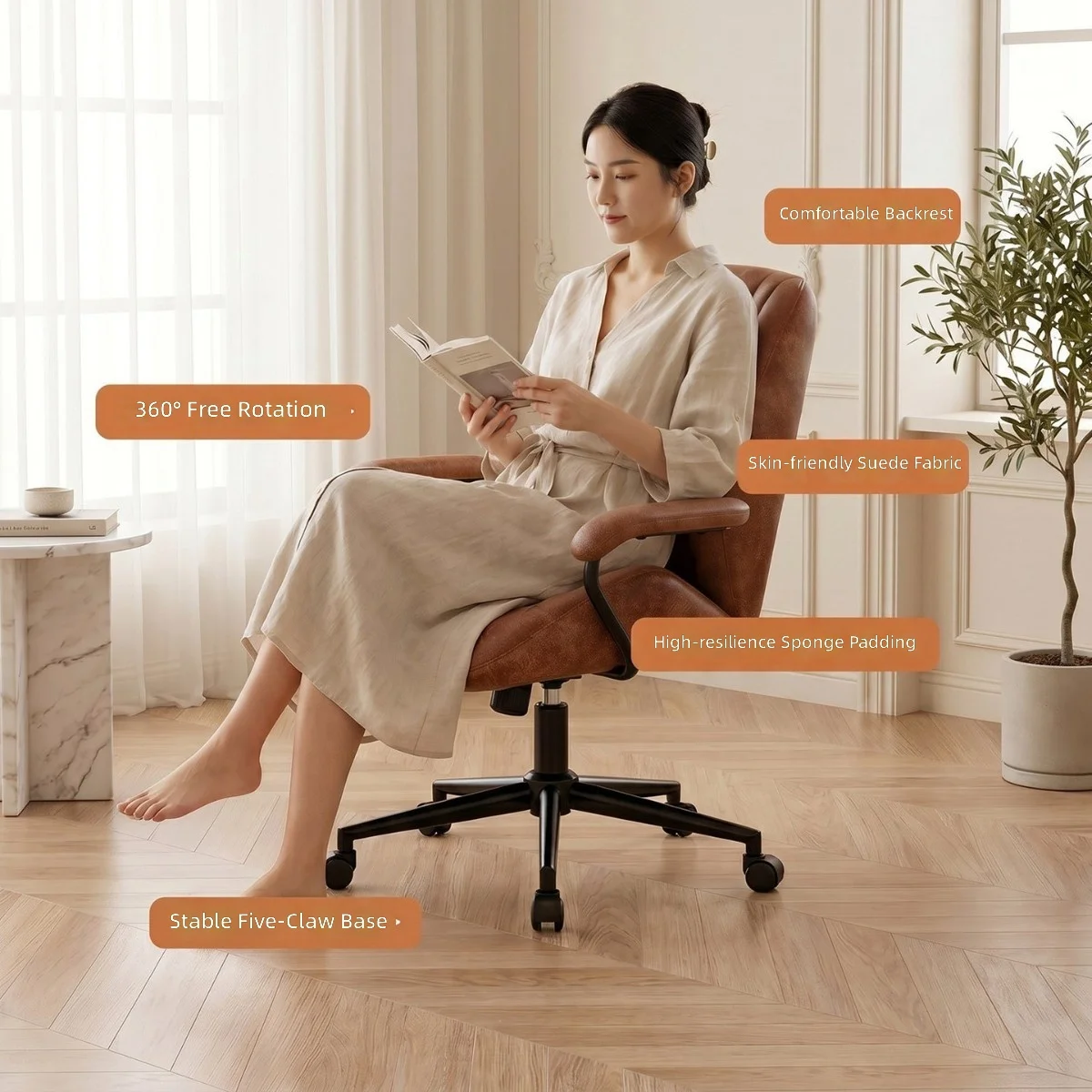 Household computer chair, adjustable study chair, suitable for sitting for a long time, very comfortable to sit up