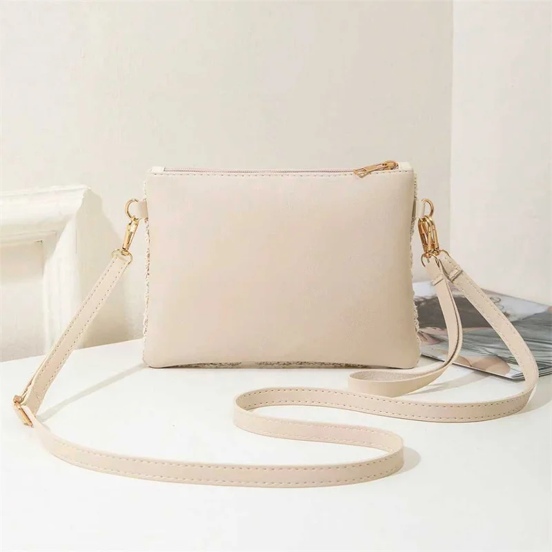 Einfache, vielseitige Umhängetasche aus Häkelstoff, neue gewebte Tasche, Reißverschluss, Retro-Casual-Strandtasche mit Blumenmuster für Damen – Detail 7