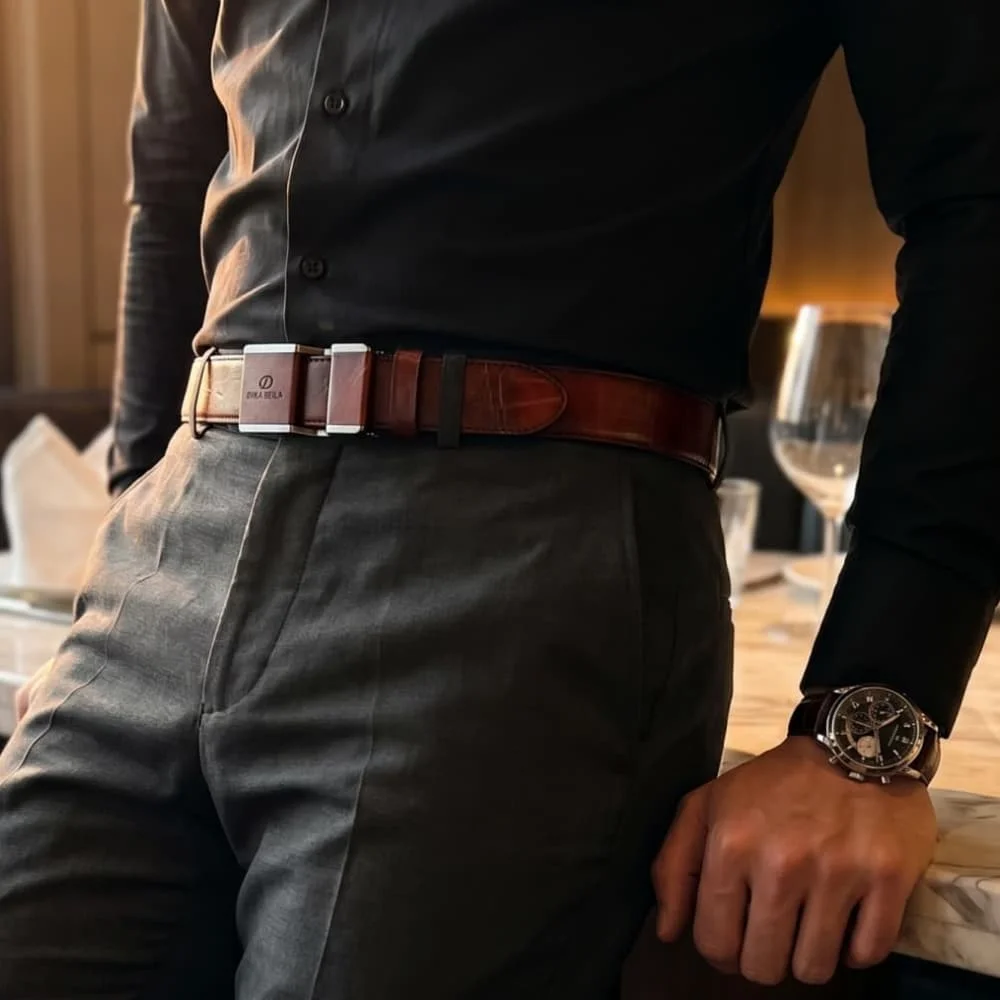 Men's Business Belt Smooth Buckle Leisure Belt Jeans Belt Suit Pants Belt
