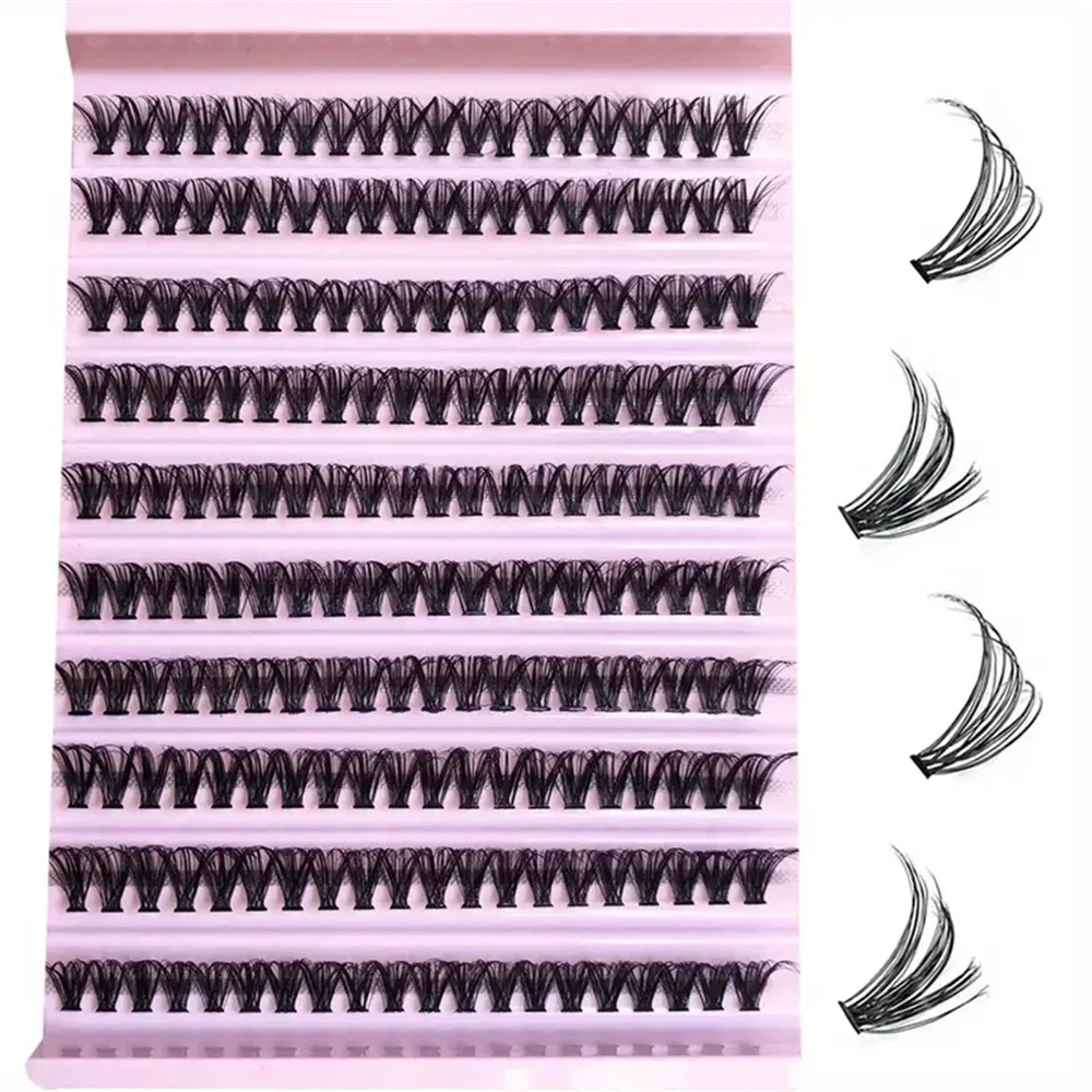 40D False Eyelashes, 200pcs 10mm/12mm/14mm Mix D Curling Cluster Lashes Individual Lash Extensions Soft And Natural False Eyelas