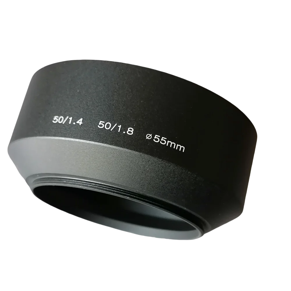 

55mm Circular Lens Hood For Canon Sony Nikon Fujifilm Sigma 56mm F1.4 DC DN Metal Lens Hood Lens Cap Replaces Accessories