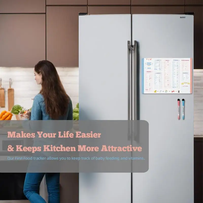 Reusable First Foods Tracker Checklist Fidget Magnetic Baby First Foods Checklist Repeatable Baby Feeding Chart Checklist ﻿