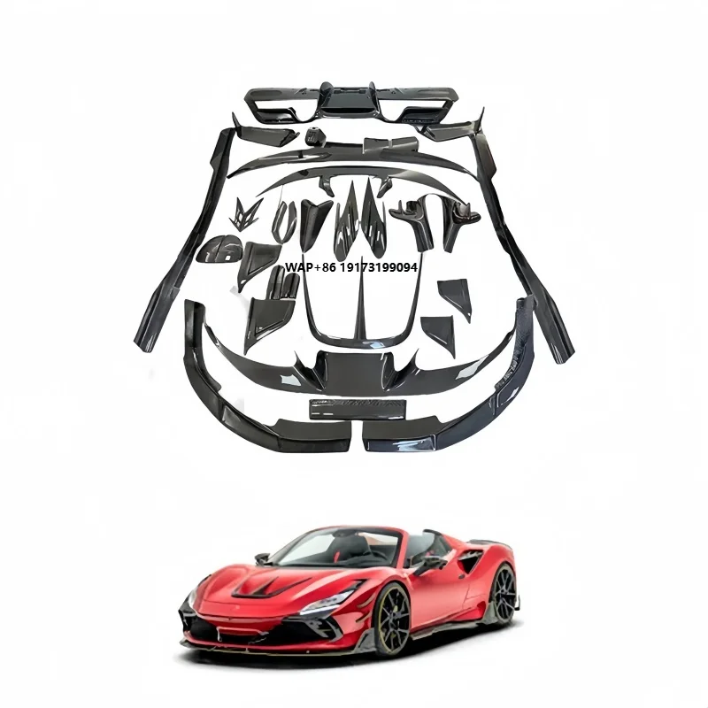 Suitable for the Upgrade and Modification of F-errari F8 with the MSY Model of Dry Carbon Fiber Front and Rear Bumper Kit