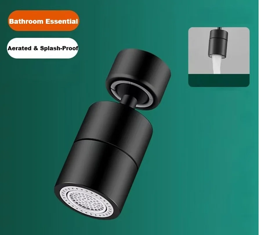 360° Rotating Faucet Extender,Anti-Splash Aerator Nozzle for Kitchen/Bath Sink,High Pressure Water Saver,Universal Fit 2 Modes