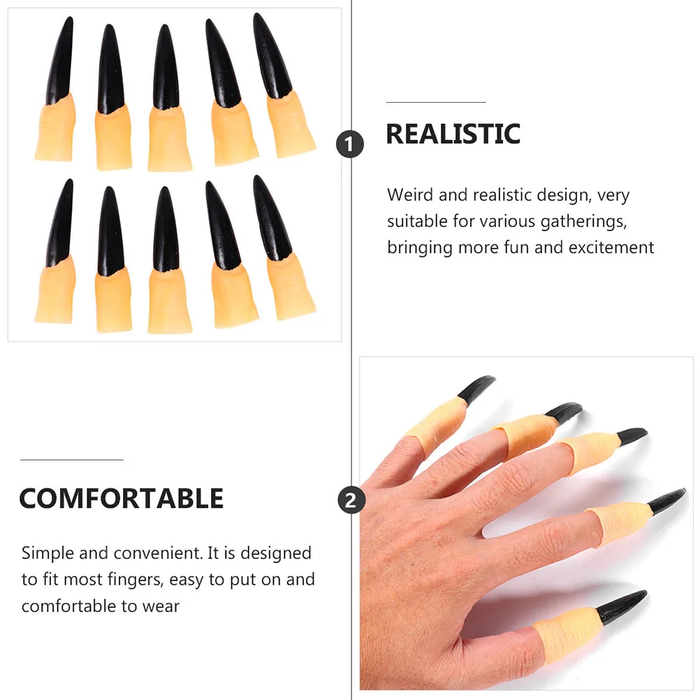 50 قطعة يغطي الاصبع وهمية هالوين غيبوبة أصابع الدعائم المطاط مخيف زي حفلة ملحق الرعب مسمار ل تأثيري