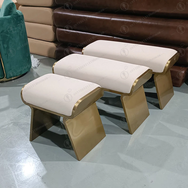 أثاث غرفة نوم راقية بجانب السرير، مقعد على الطراز الحديث لغرفة المعيشة، مقعد أريكة غير رسمي، مقعد منجد من الجلد المقاوم للصدأ