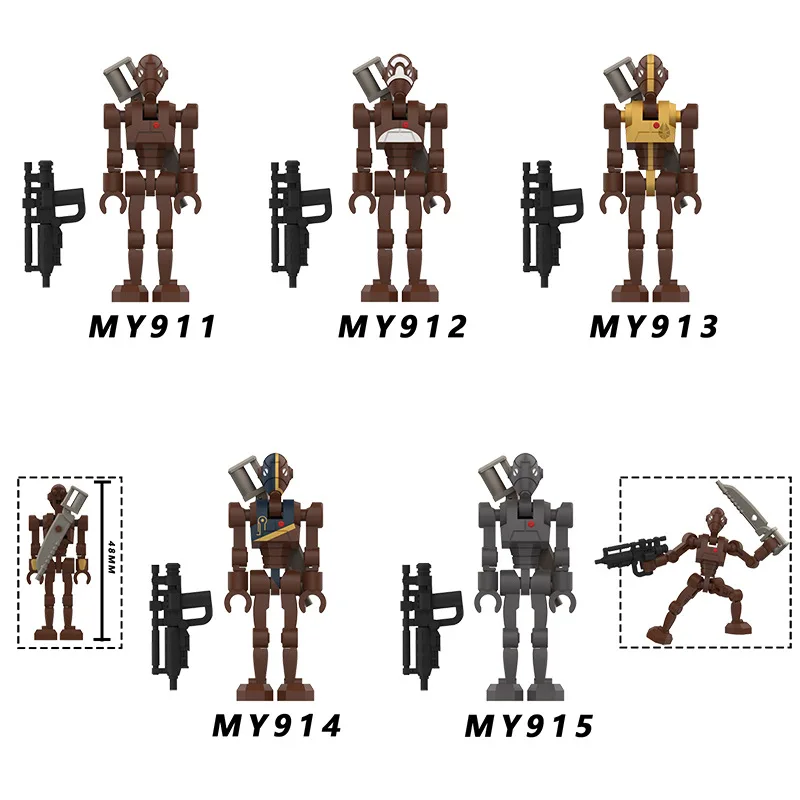 MY911-MY915 Space War Robot Soldier Mini Building Blocks Action Figures Assemble Model Bricks Puzzle Enlighten Collectible Gifts