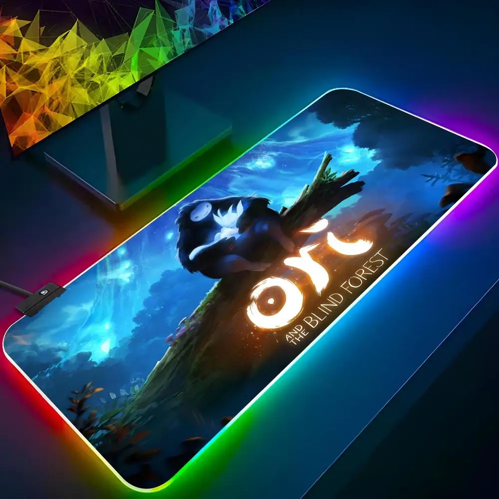 Imagem -03 - Ori e The Blind Forest Gaming Mouse Pad Tapete para Laptop Rgb Mousepad Teclado Retroiluminado Gamer Girl Almofadas de Mesa Xxl Atacado