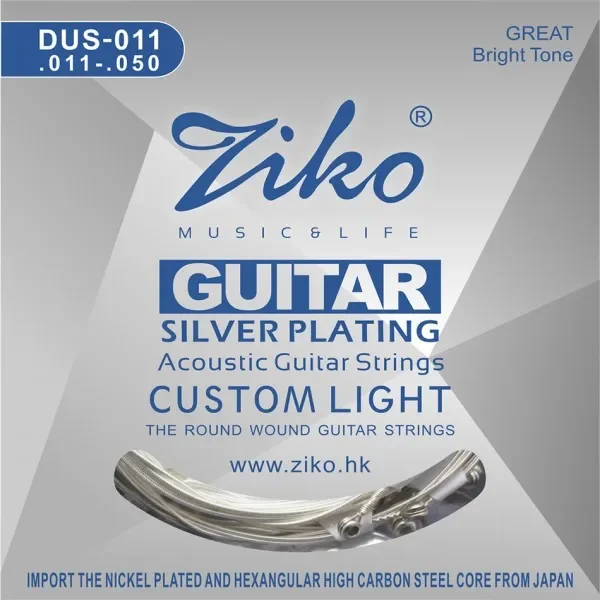 Ziko Acoustic Guitar Strings Set 010 011 012 Silver Plating 6 Strings For Acoustic Guitar Parts Musical Instruments