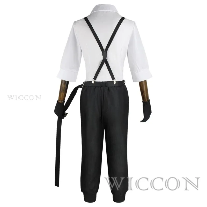 BSD Atsushi Nakajima أزياء تنكرية قمصان فستان أطفال مع سروال داخلي أنيمي تأثيري موحدة شعر مستعار هالوين عيد الميلاد ملابس للحفلات #4