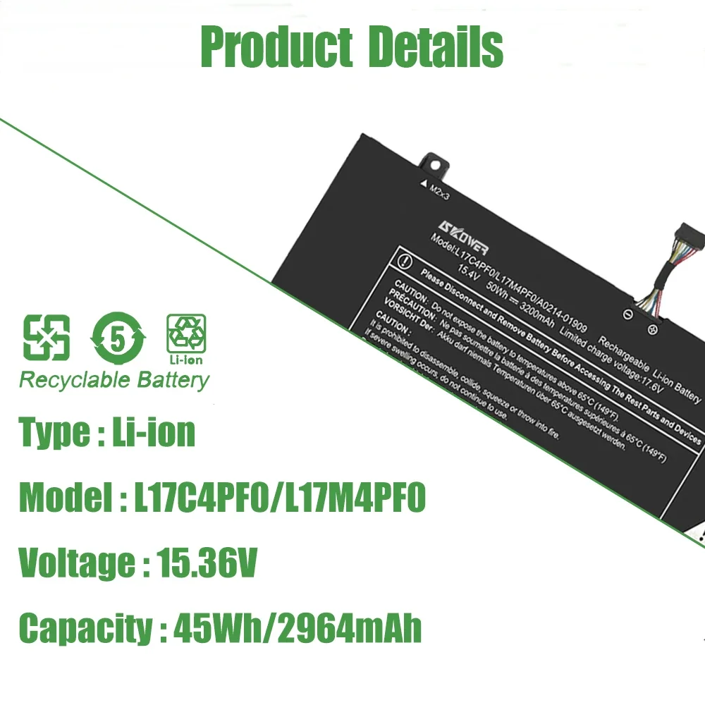 SKOWER L17C4PF0 L17M4PF0 Battery for Lenovo Xiaoxin Air 13IML IdeaPad S530-13IWL