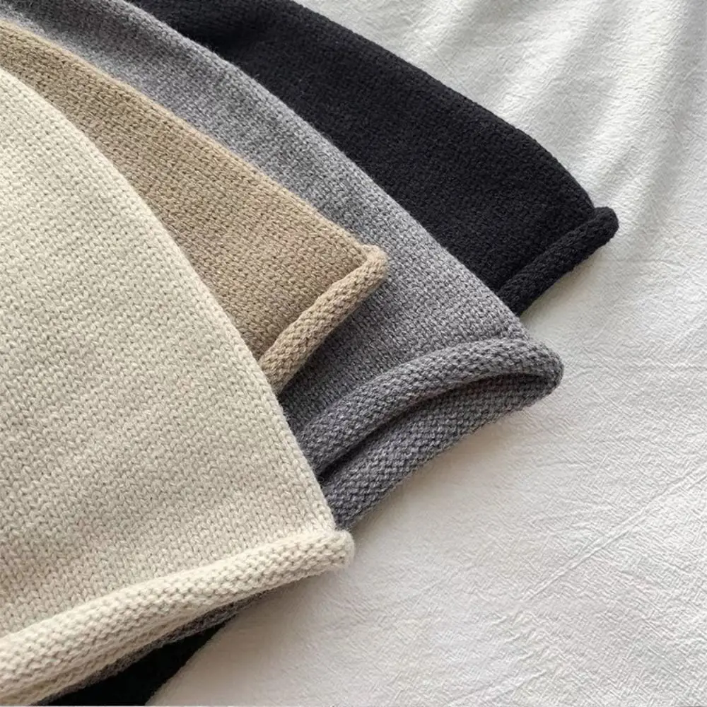 1PC Warm Knitted Hat Soft Solid Color Winter Stacking Bonnet Hip Hop Fashion Cap Beanies For Women Men
