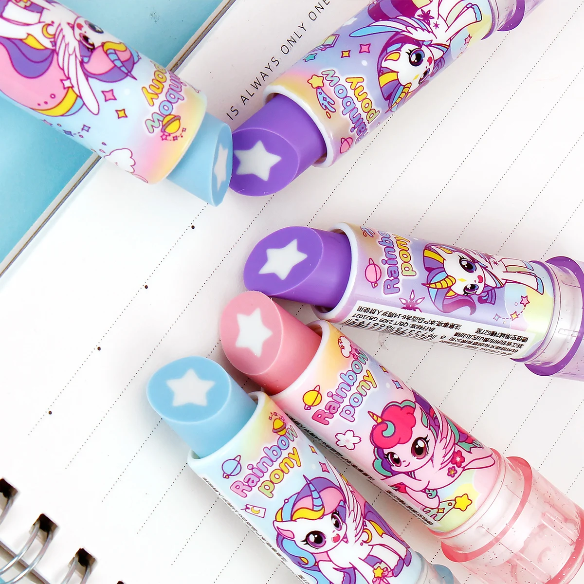 Afbeelding 3: Pony-style lipstick, eraser, fun cosmetics, styling, school office painting, exam pencil, eraser, student and teacher gifts