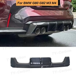 Real Carbon Fiber Car Styling Rear Bumper Lip Splitter Diffuser Guard Spoiler For BMW M3 M4 G80 G82 G83 Sedan Coupe MP Style