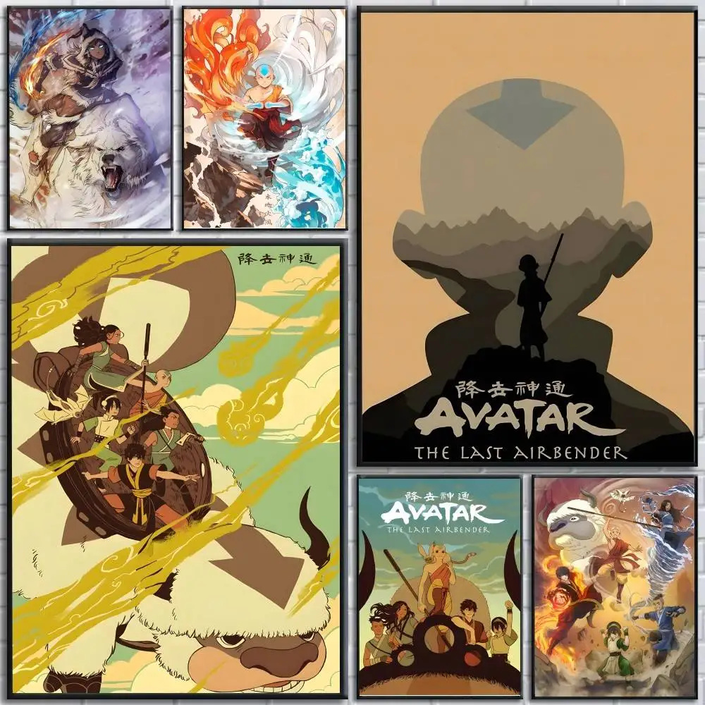 CARTOON Anime A-AVATARS Poster, selbstklebender Papierdruck, für Zuhause, Wohnzimmer, Schlafzimmer, Eingang, Bar, Café, Kunst