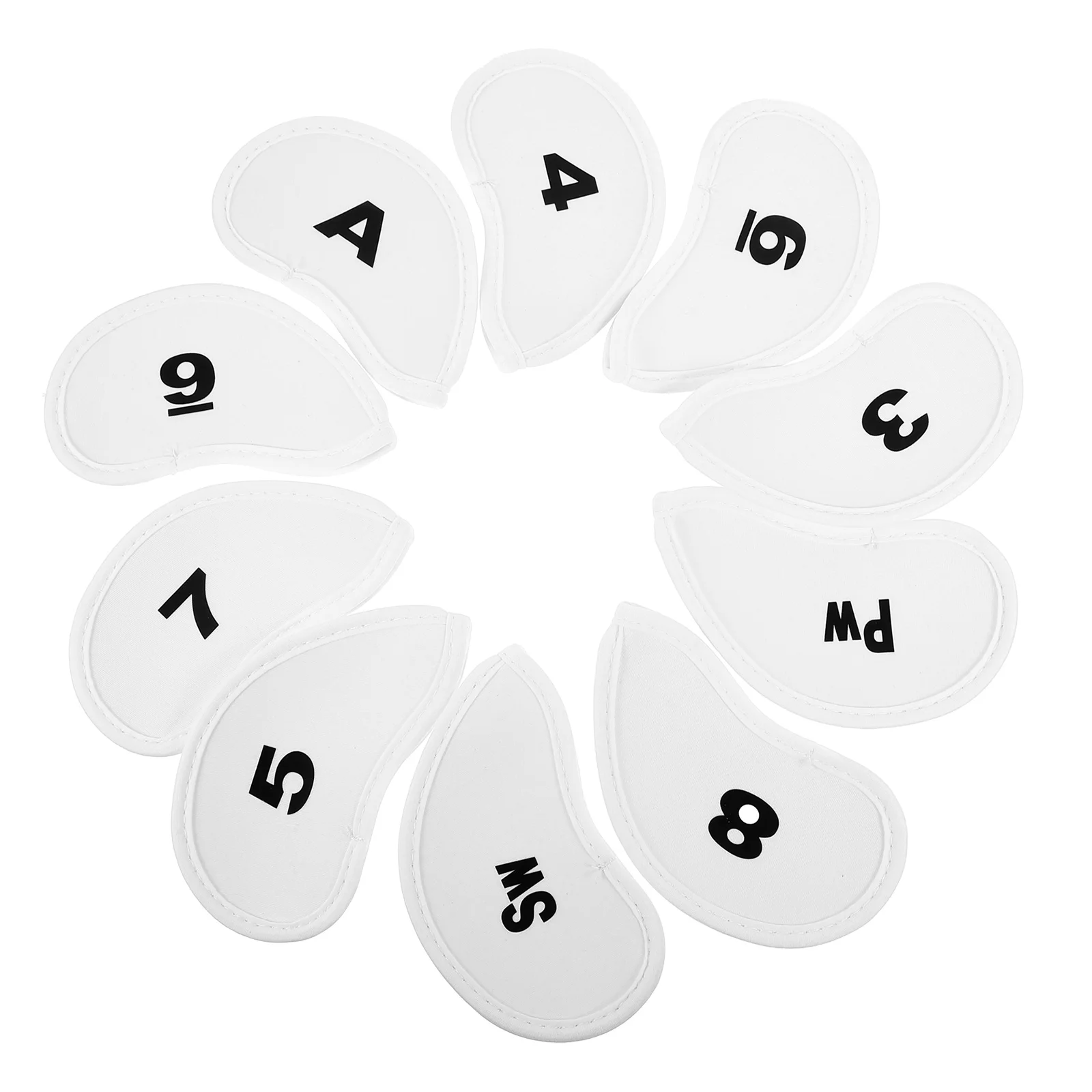 

10 Pcs Golf Accessories Iron Head Cover Golfs Protector Club Simple Fabric Rod Covers White Shaft