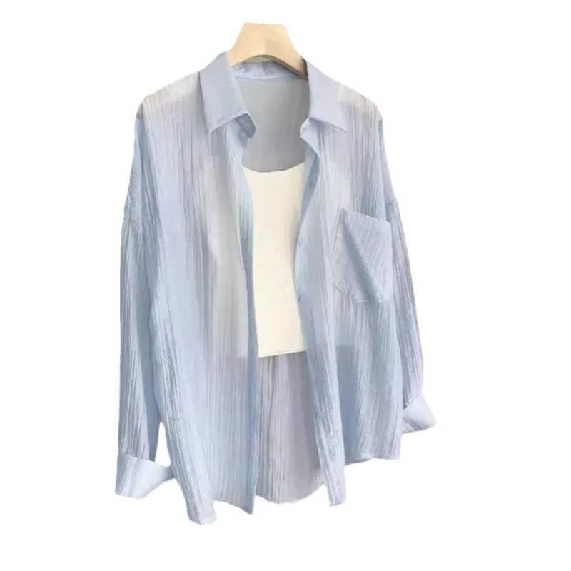 Wrinkle-Resistant Sun Shirt - Loose Fit UV Protection Cover-Up