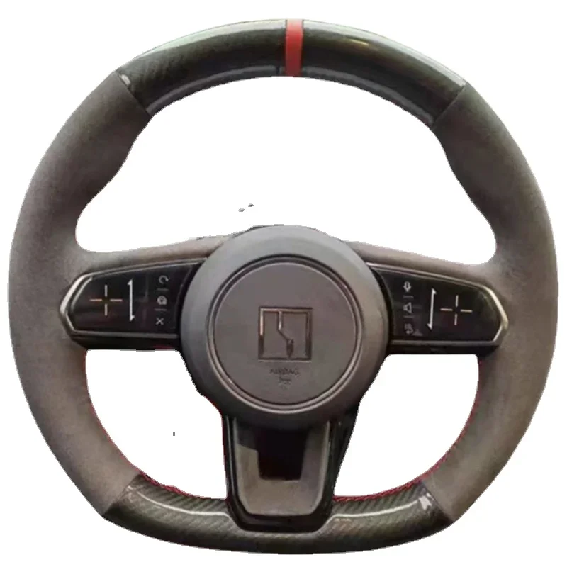 For ZEEKR 001 Personalized and multi style custom leather suede hand sewn steering wheel cover with car wheel cover