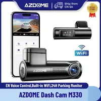 AZDOME M330 Dash Cam English Voice Control 1296P Mini Car DVR WiFi Camera for Vehicle Night Vision G-Sensor 24H Parking Monitor