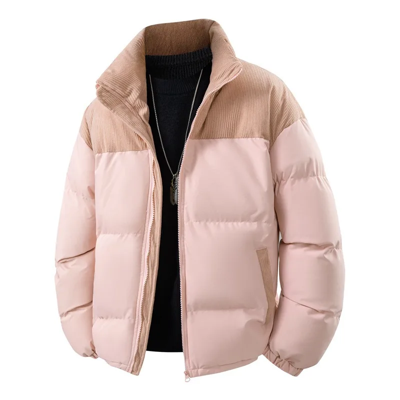 

Winter Corduroy Thickened Cotton-padded Jackets Loose Stand-up Collar Couple's Outerwear Cotton-padded Clothes Men Women Outcoat
