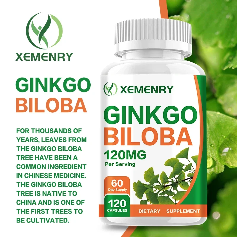 Ginkgo Biloba Capsules - Brain Health, Improving Concentration & Memory, Energy Boost