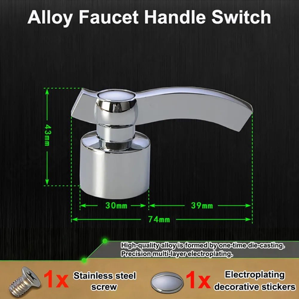 

New Alloy Faucet Handle Universal Silver Quick Open Valve Core Handwheel