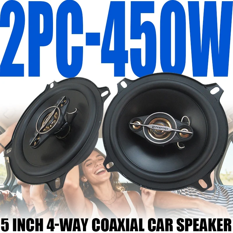 

2PCS 5 Inch HiFi Coaxial Subwoofer 900W (2*450W) Car Automotive Audio Music Stereo 12V Full Range Frequency Car Speaker Woofer