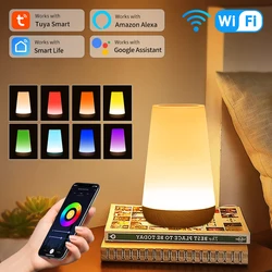 Tuya WiFi LED Night Light Smart Life APP Work with Alexa Google Home USB Plug in Atmosphere Lamp for Table Bedside Bedroom Decor