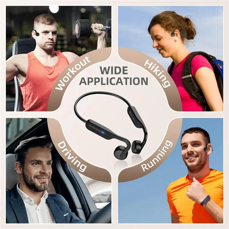 【Home-Accessories】Bone Conduction Headphones, Wireless Bluetooth 5.0 Headphones, Open Ear Headphones for Running, Cycling, Driv